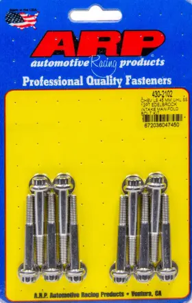 430-2102 Arp Automotive Racing Products Intake Manifold Bolt Kit Gm Ls With Edelbrock 430-2102 Arp Automotive Racing Products Intake Manifold Bolt Kit Gm Ls With Edelbrock