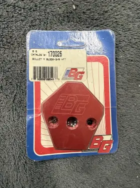 Block-3 Barry Grant Fuel Systems 170026 Billet Y Block-3/8 Npt. New. Unopened Package