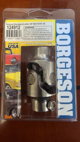 214912 Borgeson 124912 Polished Stainless Steel Universal Joint 3/4dd X 9/16-36 3-1/4 Inch Length