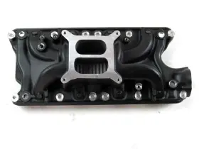 260-302w Bous Performance E42451bk Ford Sbf Windsor Qualifier Dual Plane Intake Manifold 6500 Rpm