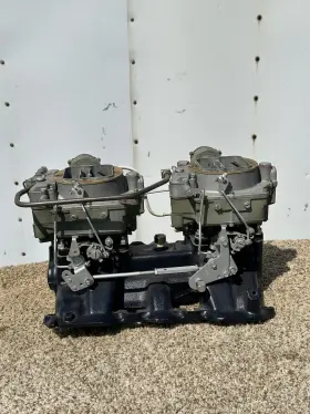 1464580 Cadillac Restored 1955-56 2x4 Intake Manifold Carburetors Linkage #