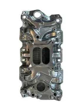 2013p-1 Certified Automotive Experts Polished Aluminum Intake Manifold Small Block Chevy Mid Rise Dual Plane 55-95