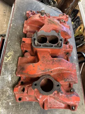 3816313 Chevrolet 1968 Chevy Small Block 2 Barrel Cast Iron Intake J28 Oct Used #2