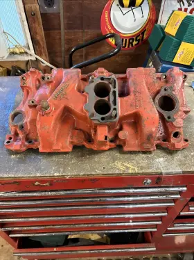 3816313 Chevrolet 1968 Chevy Small Block 2 Barrel Cast Iron Intake J28 Oct Used