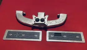 Custom 4-barrel 6 8 Aluminum Intake Manifold And Side Covers Inline Chevy 194 230 250 292 6-cylinder