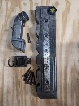 3943641 Dodge Valve Cover Intake Plenum And Grid Heater 1999 24 Cummins Diesel 5.9l