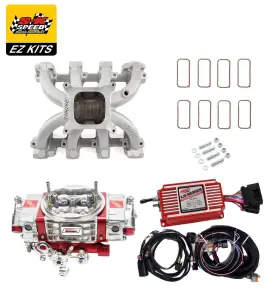 Ls1028-16 Easy Kit Skspeed Ls1 Carb Intake Edelbrock Victor Jr/msd 6014/quickfuel Q-850