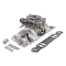 Edelbrock 085347020201 2020 Single-quad Manifold And Carburetor Kit