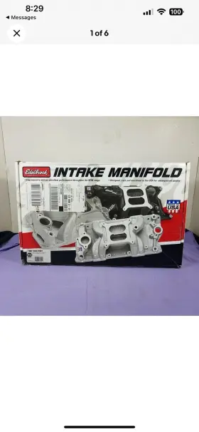 Edelbrock 085347756148 7561 Air-gap 2-0 Intake Manifold Chrome Original Box Big Block Chevy