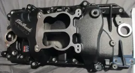 21613 Edelbrock Intake Manifold 2-0 Oval Port 9.8 Inch Black Aluminum Chevy Bbc 454 21613 Edelbrock Intake Manifold 2-0 Oval Port 9.8 Inch Black Aluminum Chevy Bbc 454