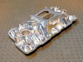 27011 Edelbrock Polished Aluminum Intake Manifold Sb Chevy Chevrolet 302 327 350