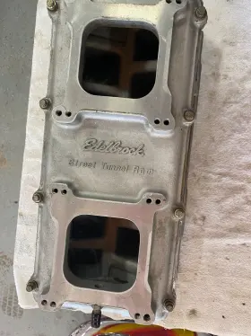 7190-7191 Edelbrock Tunnel Ram 2x4 Dual Quad Bbc Big Block Chevy Oval Port Intake Manifold #2