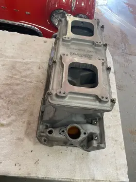 7190-7191 Edelbrock Tunnel Ram 2x4 Dual Quad Bbc Big Block Chevy Oval Port Intake Manifold