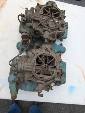 D-32960 Edelbrock 1956 Pontiac Factory Dual Quad Intake W Original Carburetors Star Chief Catalina