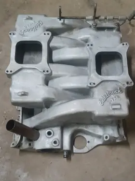 X-f66 Edelbrock Vintage Ford Fe Cross Ram Intake 390 427 428 Dual Quads 2x4