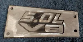 F67e-9e434-ae Ford Mustang Explorer 5.0l V8 Aluminum Intake Plaque Badge Emblem Oem