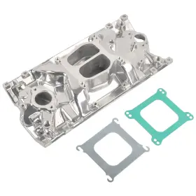 Ge0319 Gesa8736 Dual Plane Polished Aluminum Intake Manifold For Sbc Chevy Vortec 350 Heads 96