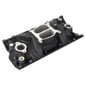 Ge0421 Gesa8736 Black Aluminum Dual Plane Intake Manifold For Sbc Chevy Vortec 350 Heads 1996-up #2