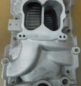 12363420 Gm Bb Chevy Oval Port Intake 396-502 Dual Plain Spread Bore Flange #3
