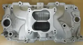 12363420 Gm Bb Chevy Oval Port Intake 396-502 Dual Plain Spread Bore Flange