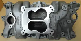 14096011 Gm Sb Chevy Bowtie Marine Intake Cast Iron Dual Plane And Flange