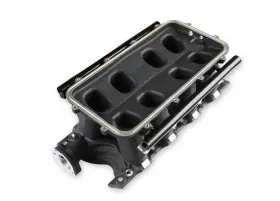 300-306bk Holley Efi 8.2 Inch Sbf Ford Hi-ram Manifold With Side Mount Top-black