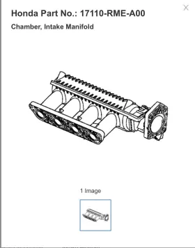 17110-rme-a00 Honda Genuine Intake Plenum