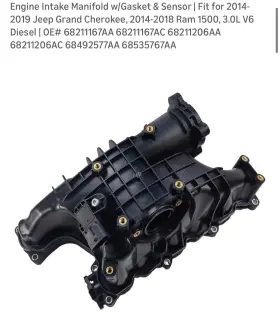 E119-68492577aa Llnsesuto Engine Intake Manifold With Gasket Sensor Jeep Grand Cherokee Ram 1500 3.0l Diesel