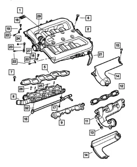 04792185ad Mopar Genuine Heater Feed Tube 4792185ad