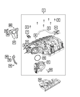 05281436ae Mopar Genuine Intake Manifold Plenum 5281436ae