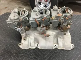 3657 Offenhauser Buick Nailhead Tri Power Intake And Carburetors #3
