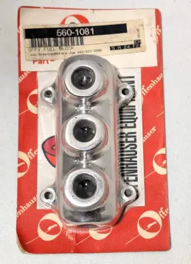 560-1081 Offenhauser Cast Aluminum 3 Hole Fuel Log Style Block-hotrod Custom Streetrod