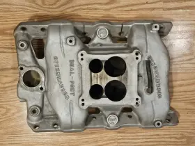 326-455 Offenhauser 6038dp 6038-dp Pontiac Dual-port Intake Quadrejet Flange Aluminum