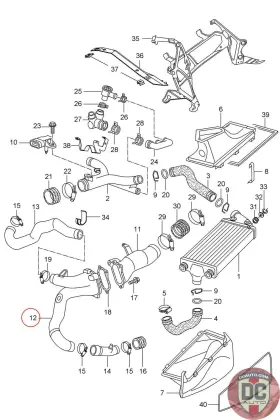 99611062371 Porsche 2001-2005 911 996 Turbo Intake Distribution Pipe