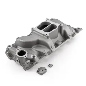 1-147-016 Speedmaster Chevy Bbc 454 Oval Port Lowrise Aluminum Intake Manifold Satin