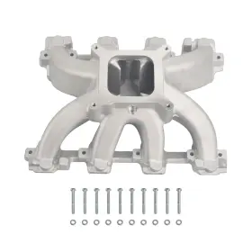28097 Ssnpower718 Satin Aluminum Cathedral Carb Intake Manifold For Gen Iii Ls1/ls2 Super Victor