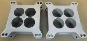 2432 Trans-dapt 2549/2432 Aluminum 4150 Spacers 2 Inch Thick 1.750 Dia 4-hole. Pair