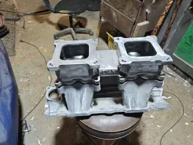 2982 Weiand Vintage Rectangle Port 2x4 Tunnel Ram Intake Manifold #3