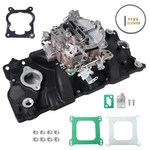 Barrel Carburetor & Black Intake Manifold For Chevrolet Engines 327 350 400. Fixed Price $413.53.