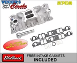 Edelbrock 2703 Performer Eps Intake 1958-86 Chevy 262-400 W/ Free Gaskets. Fixed Price $339.95.