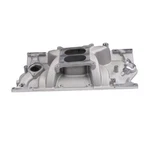 7116 Performer Rpm Intake Manifold Satin Small Block Chevy Vortec 4BBL Carb. Fixed Price $139.80.