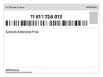 Genuine Bmw Gasket Asbestos Free 11-61-1-726-012 New. Fixed Price $13.27.