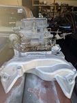 Engine Intake Manifold-base Edelbrock 2191 With Holley 7855 Carburetor. Fixed Price $550.00.