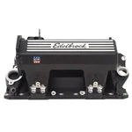 Edelbrock Intake Manifold 71373; 1500-6500 Black Powdercoat Aluminum For Sbc. Fixed Price $746.95.