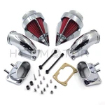 Chrome Dual Spike Air Cleaner Red Filter Kit Intake For Suzuki Boulevard M109R. Fixed Price $130.00.