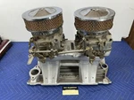 Edelbrock TR1Y Intake Manifold & Carter Afb Comp Series Carbs V8 Chevy #3539E. Fixed Price $2199.99.