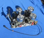 Offenhauser Intake 5024 W Four Gm Jet Rochester Rp Carburetors. Fixed Price $2490.00.