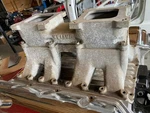Weiand 1911 & 5991 426 Hemi 2X4 Aluminum Dual Quad Tunnel Ram Intake Stock. Fixed Price $799.00.