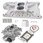 Ford Small Block 260 289 302 Dual Plane Intake Manifold & 4BARREL Carburetor. Fixed Price $423.66.