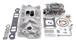 Edelbrock Manifold And Carb Kit Performer Eps Small Block Fits Chevrolet 1957-19. Fixed Price $937.99.
